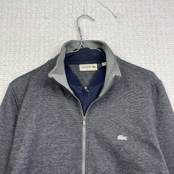 Lacoste Sport Full Zip Layered Jacket Men's Size M Grey Preppy Golf / Tennis - Picture 2 of 16